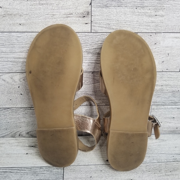 Tucker+Tate Arya Cross Strap Rose Gold 11M Glitter Faux Leather Open Toe… - Picture 8 of 8